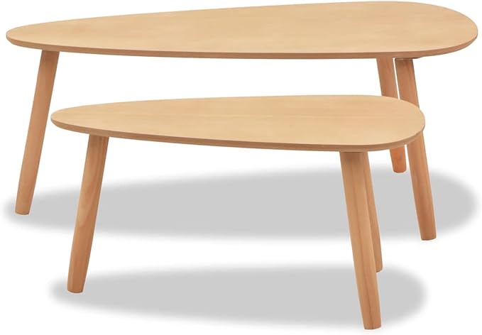 Gecheer Scandinavian Style Solid Pine Wood Coffee Tables - Image 8