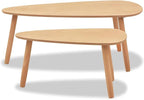 Gecheer Scandinavian Style Solid Pine Wood Coffee Tables - Image 8