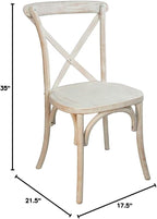 EMMA + OLIVER Lime Wash X-Back Chair - Image 2