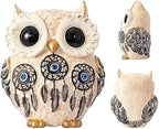 TOHLUCS Owl Statue Home Decor Accents with Evil Eye.White Decor for Bookshelf, Bedroom, Living Room, Office, Table and Shelf. Vintage Owl Figurines Gifts for Birds Lover.Cute Small Animal Sculptures. - Image 2