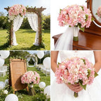 Kimura's Cabin 6pcs Fake Hydrangeas Flowers Artificial Silk Hydrangea,Pink - Image 6
