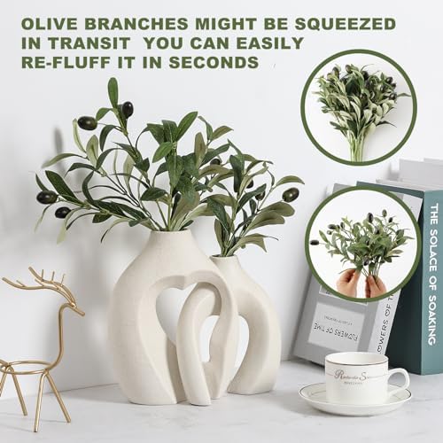 30pcs 10” Faux Olive Leaves Fake Olive Branches for Small Vase - Image 4