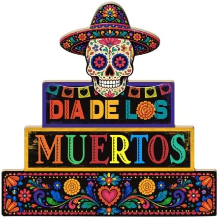 Putuo Decor Day of The Dead Table Decor Sugar Skull Dia De Los Muertos Sign - Image 2