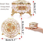 Hipiwe Vintage Round Jewelry Box Small Metal Trinket Storage Organizer - Image 3