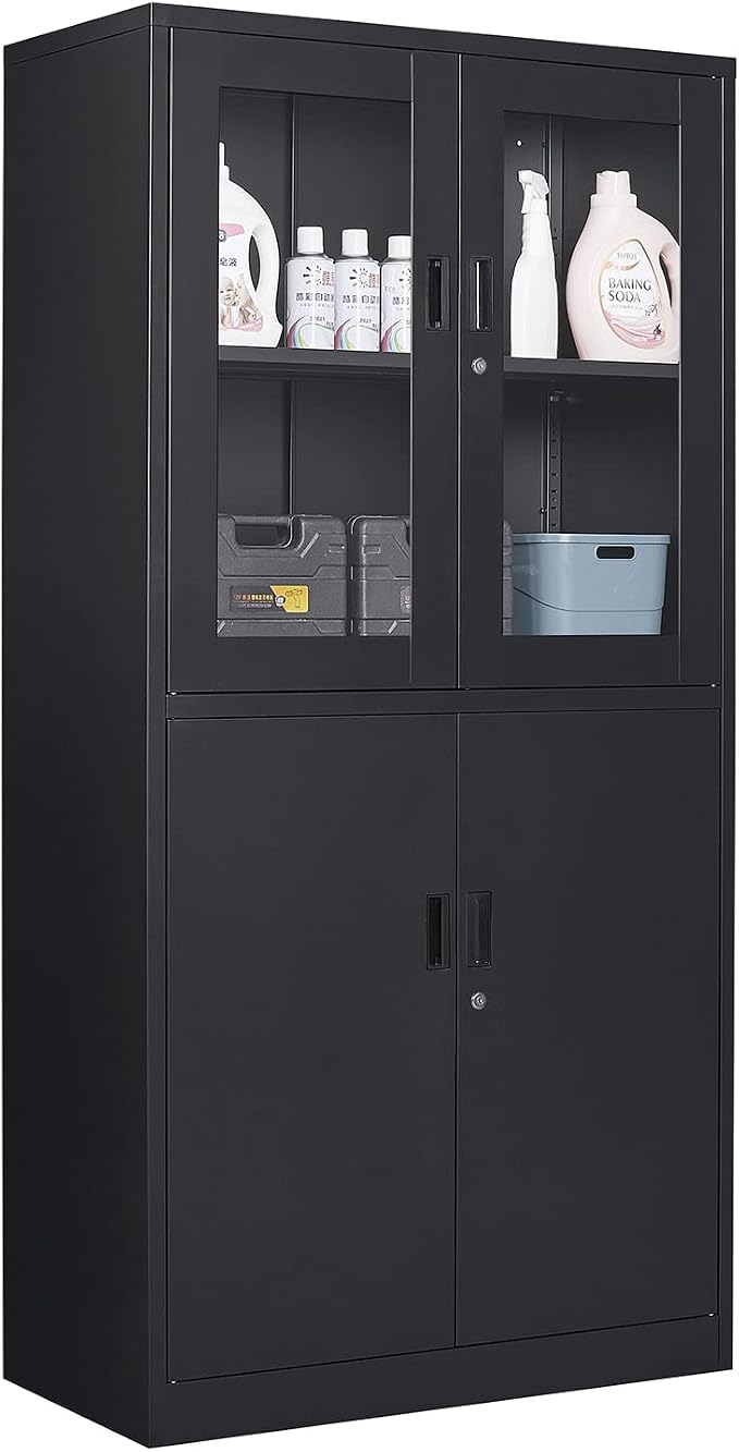 Black Metal Storage Cabinet by Anxxsu
