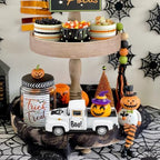 White Halloween Truck Decor, Pumpkin Pickup for Farmhouse Tabletop - Image 5