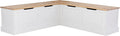 Linon Harris Natural and White Two Tone Backless Corner Breakfast Nook by Linon