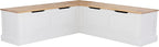 Linon Harris Natural and White Two Tone Backless Corner Breakfast Nook by Linon