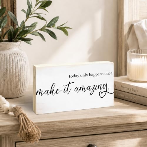 3x5 Motivational Wooden Sign, Today Only Happens Once, Make It Amazing - Image 4