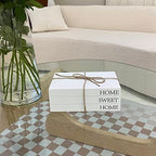 Decorative Books for Home Decor, White Faux Books for Decoration, Rustic Farmhouse Stacked Display Books with 52in Wood Bead Garland for Coffee Tables Living Room, (Home Sweet Home) - Image 6
