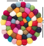 Round Felt Ball Coasters - 100% Merino Wool Table Coasters - Felt Coaster Pads, Absorbent Trivet for Drinks - Heat Resistant, Thick & Durable Hand Felted - Woolygon - Multicolor Set of 5 (Rainbow) - Image 5