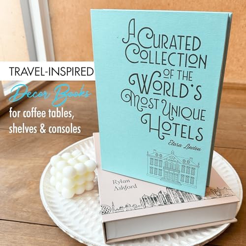 MESMOS Decorative Books for Shelves, Coffee Table Decor Faux Books for Decoration, Works as a Hidden Storage Box, Magnetic Closure, Linen Texture, Packaged in Aesthetic Fake Book (Travel & Wanderlust) - Image 4