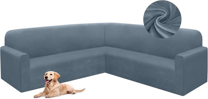 HDCAXKJ Corner Sectional Couch Covers Velvet Stretch L Shape Sofa Cover Soft by HDCAXKJ