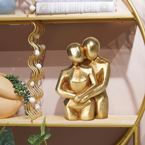 Guichifun Hugging Couple Sculptures Gold Home Décor - Image 4