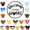 SUPYFD 19Pcs Cute Mouse Interchangeable Seasonal Welcome Door Sign for Front Door Decor, Welcome to Our Home Sign with Interchangeable Holiday Pieces for Farmhouse/Wall/Porch Decor and Housewarming by SUPYFD