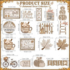 Shellwei 20 Pcs Fall Tiered Tray Decor Set, Neutral Autumn Pumpkin Sign - Image 2
