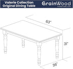 Grain Wood Furniture Valerie Original Solid Wood 63" Dining Table, Rustic Walnut - Image 8