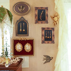S-MANTIS Vintage Wall Sculpture,Antique Pediment,Hallway Wall Art,Hand Painted Wall Decoration With Embossed Intricate Decorative Gun Design,Oblong Aesthetic Room Décor, Gallery, Unique Gift(Antique - Image 5