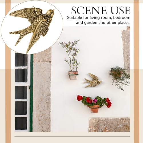 1 Piece Vintage Swallow Wall Decor, 4.7 Inch 3D Resin Bird Art Sculpture - Image 3
