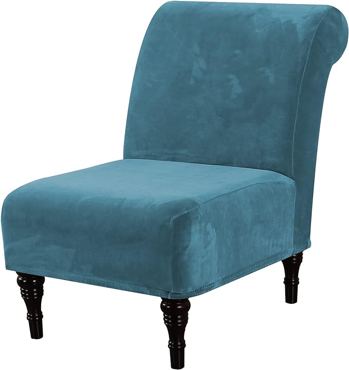 H.VERSAILTEX Armless Accent Chair Covers Thick Velvet Armless Chair Slipcovers by HVERSAILTEX