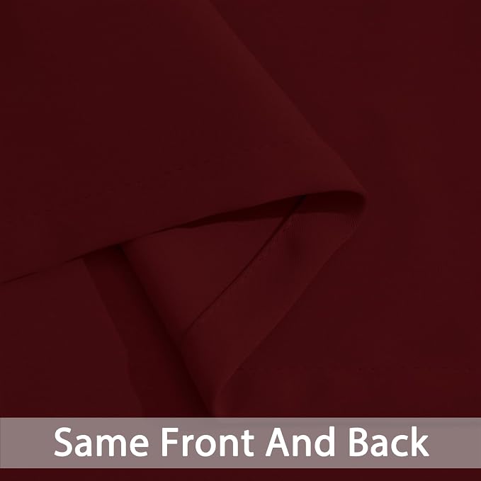 Yakamok Room Darkening Curtains 52x63 inch Length Wine Red-Living Room | 2 - Image 6