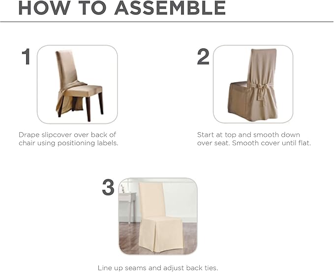 SureFit Duck Cotton Solid Dining Chair Slipcover - Image 5