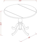 East West Furniture DLBO5-MAH-W 5 Piece Dining Room Table Set Includes a Round - Image 10