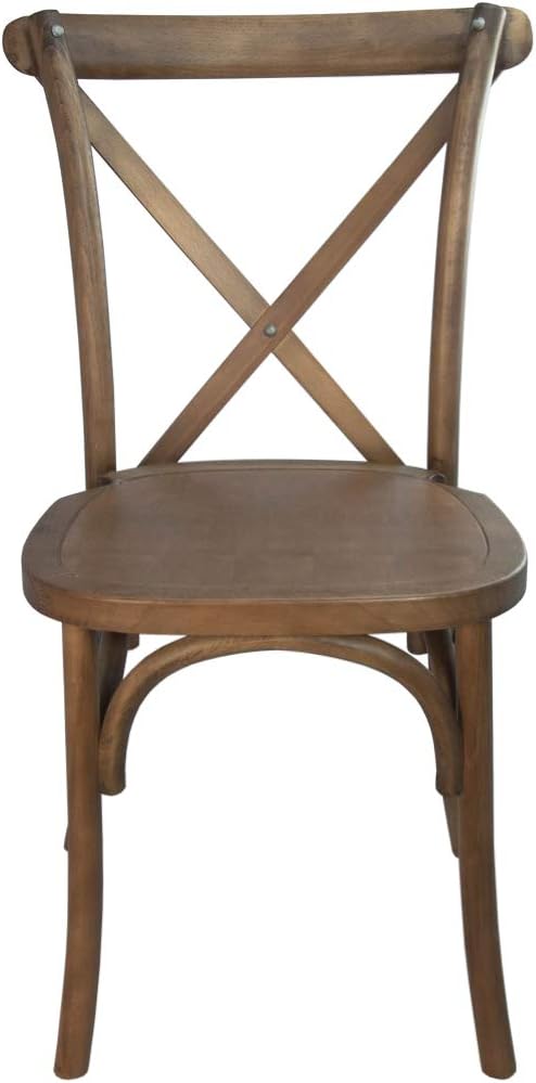 EMMA + OLIVER Light Brown X-Back Chair - Image 6