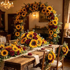 24PCS Fake Rustic Flowers Artificial Fall Sunflowers and Roses - Image 6