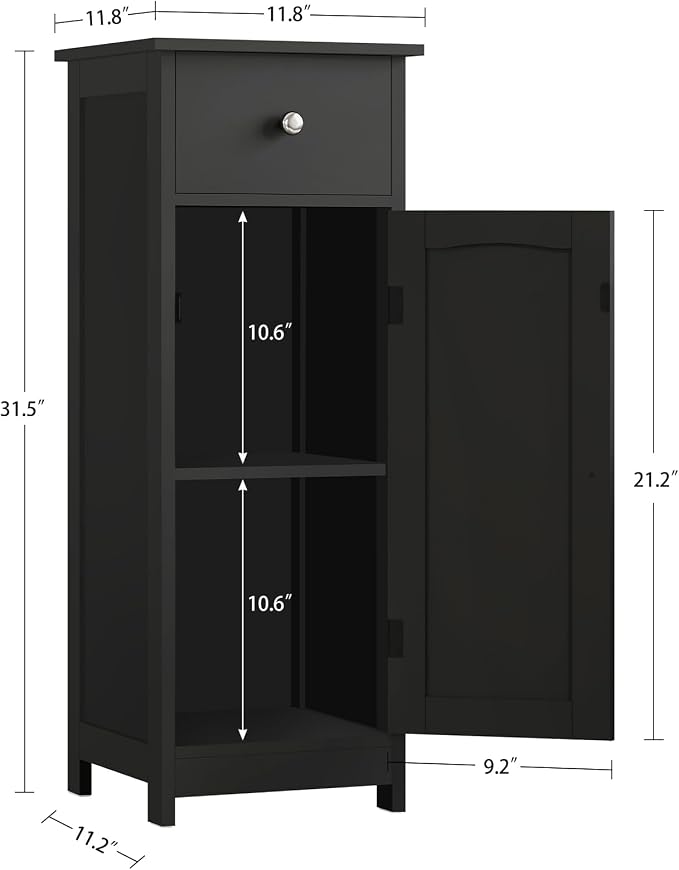 Iwell Bathroom Storage Cabinet, Small Bathroom Floor Cabinet - Image 3