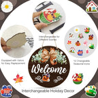 Interchangeable Welcome Sign Fall Halloween Front Porch Decoration - Image 5