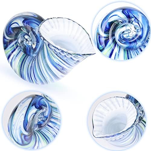 Hand Blown Glass Shell Decoration, Art Glass Conch Sculpture, Colorful Shell Statue for Room Office Coffee Table Living Room TV Stand Cum Home Decoration. - Image 6