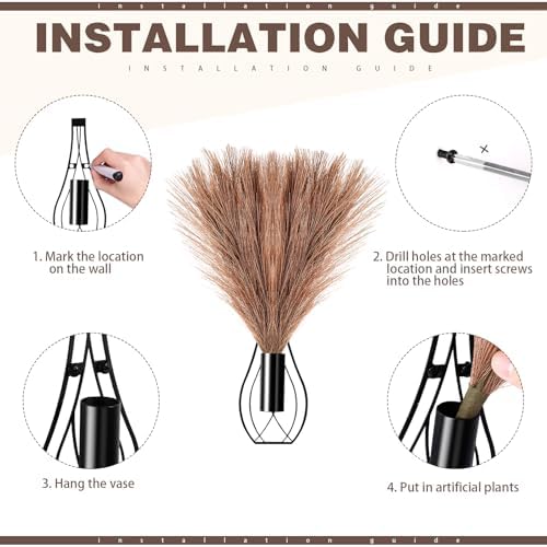 Otoolling 2 Pcs Hanging Plant Wall Decor, 12Inch Tall, Black, Brown - Image 3