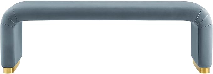 Modway EEI-6734-BRA-CAB Koda Performance Velvet Waterfall Long Bench, Brass - Image 5
