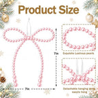 DIYDEC 18PCS Large Christmas Pearl Bow Ornament 7in Tree Topper Decor - Image 2