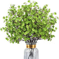 8Pcs Artificial Flower Real Touch Silk Fake Green Flower Decoration by HIAGROW