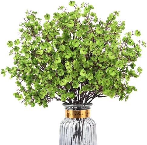 8Pcs Artificial Flower Real Touch Silk Fake Green Flower Decoration by HIAGROW