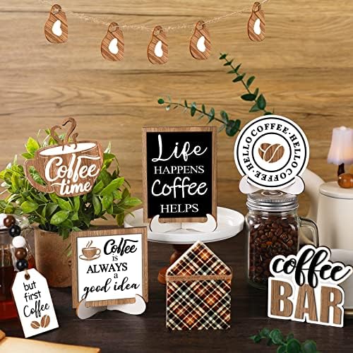 FairySandy 11 Pcs Tiered Tray Decor Farmhouse Set, Delicious Coffee - Image 5