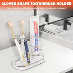 Toothbrush Holder Stand for Bathroom, Metal Toothbrush Organizer with Marble Base, Toothbrush Storage Collection for Family, Suitable for Home Hotel Countertop Vanity (Medium, Chrome Finish) - Image 3