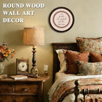CFFJLHN Rustic Farmhouse Wall Art Decor, Oh It's So Good to Be Home Motivational Neutral Minimalist Round Wood Hanging Wall Decor for Home Bedroom Living Room, 10x10 Inch - Image 2