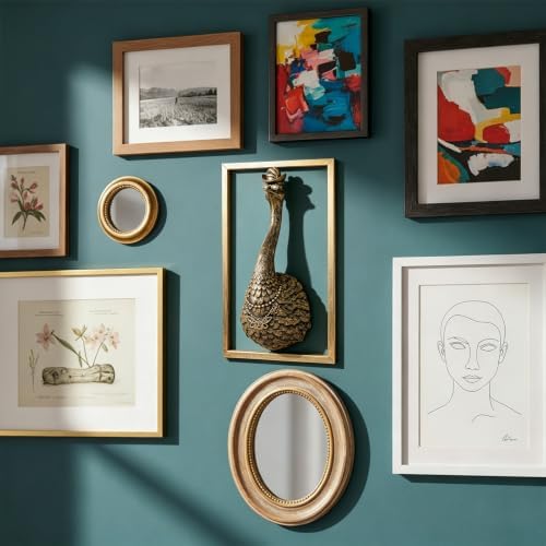 Exquisite Resin Animal Head Wall Sculpture Big bird (Gift Metal Frame) - Desert ostrich Imitation Copper Vintage Decor for Living Room, Bedroom & Office | Decorative Wall Hanging Art ( Ostrich ) - Image 6