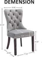 KCC Velvet Dining Chairs Set of 2, Upholstered High-end Tufted Dining Room Chair - Image 3
