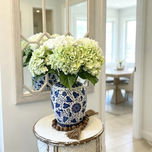 4PCS Green Hydrangea Artificial Flowers, Latex UV Resistant Fake Flowers - Image 4