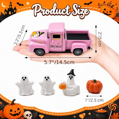 Pink Halloween Decor - White Ghost Truck Decorations - Image 3