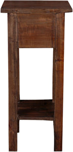 Pemberly Row Cottage Narrow Wood Side Table, Raftwood Brown and Antique Iron - Image 4
