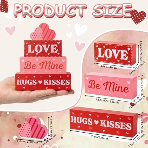 4Pcs Fall Decorations, Wooden Table Decor for Thanksgiving (Love) - Image 2