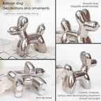 Notakia Large Silver Cute Ceramics Balloon Dog Statue Crafts Living Room Desktop Decorations,Handmade Modern Small Ceramic Animal Statue Ornament Home Decor Accents - Image 6