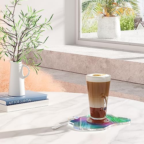 Acrylic Coaster Decorative Plates, Irregular Bar Drink Coaster, Clear Cloud Shape Coffee Cup Coaster, Perfect for Tabletop Protection and Accessories Display.(Iridescent) - Image 2