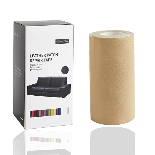 Leather Repair Tape Self Adhesive Patch kit Retro Ivory Beige 4x60 inch Heavy by Cindy%27s+Tape