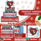Moucuny 4 Pcs Hot Cocoa Wooden Signs Winter Christmas Farmhouse Decor - Image 3